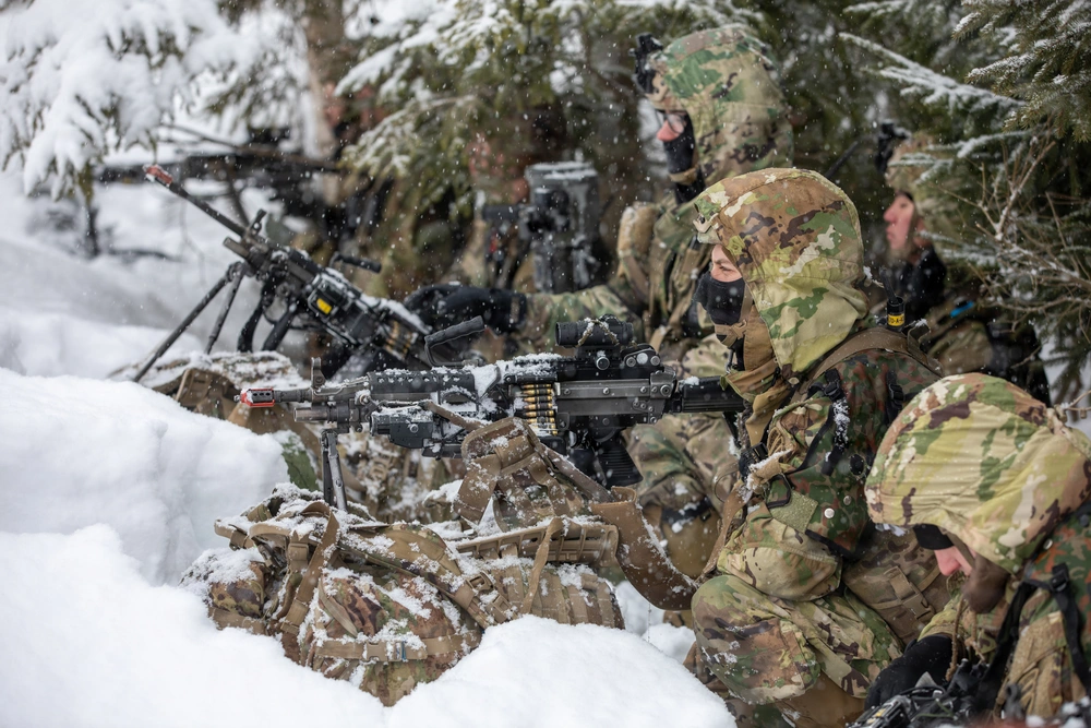 Platoon in winter defensive position